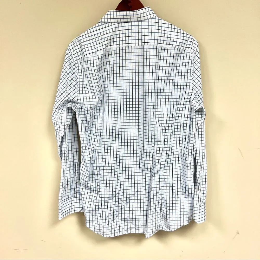 Banana Republic blue and navy windowpane button down L